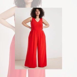 Eloquii Palazzo Pant Jumpsuit in Red